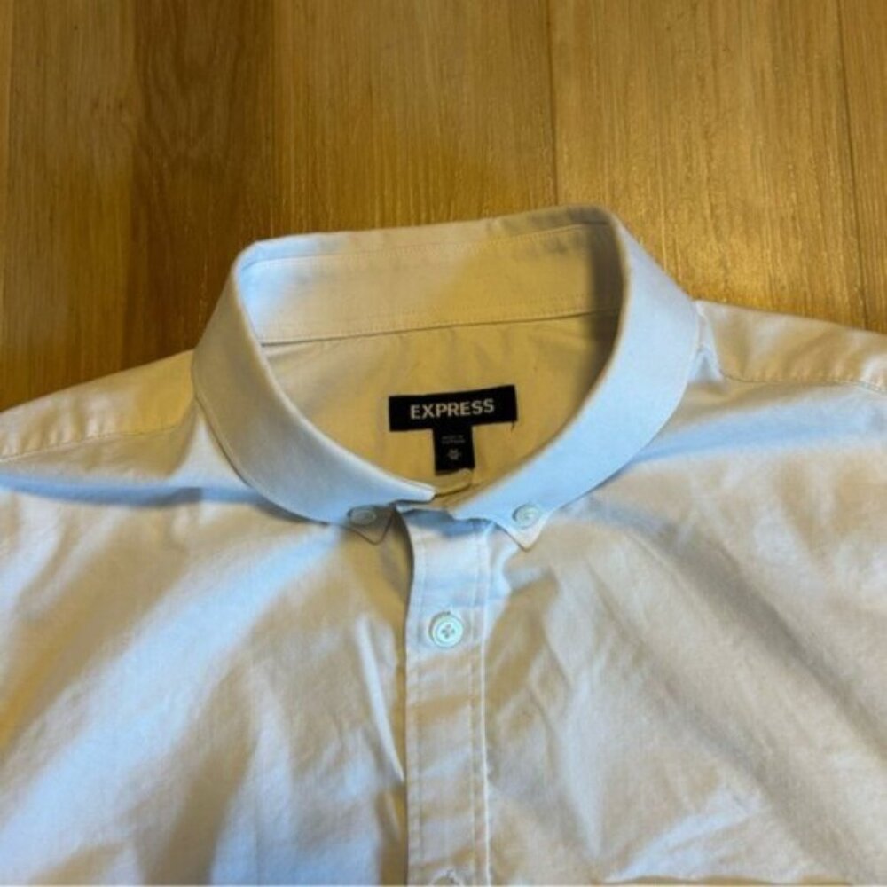 Express White Express Casual Button Down Shirt - image 3